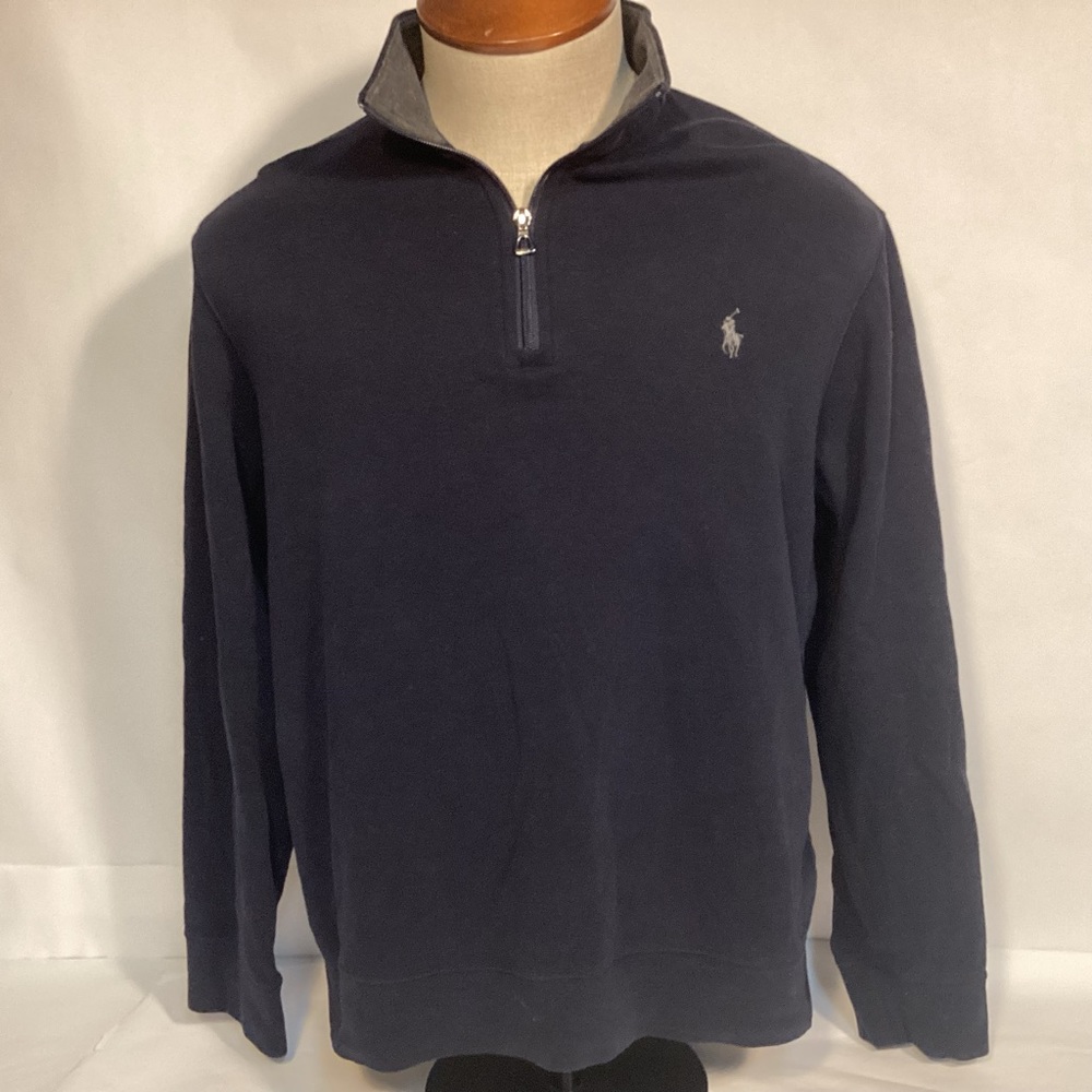 Men’s Polo Ralph Lauren Gray 1/4 zip Sweater size large